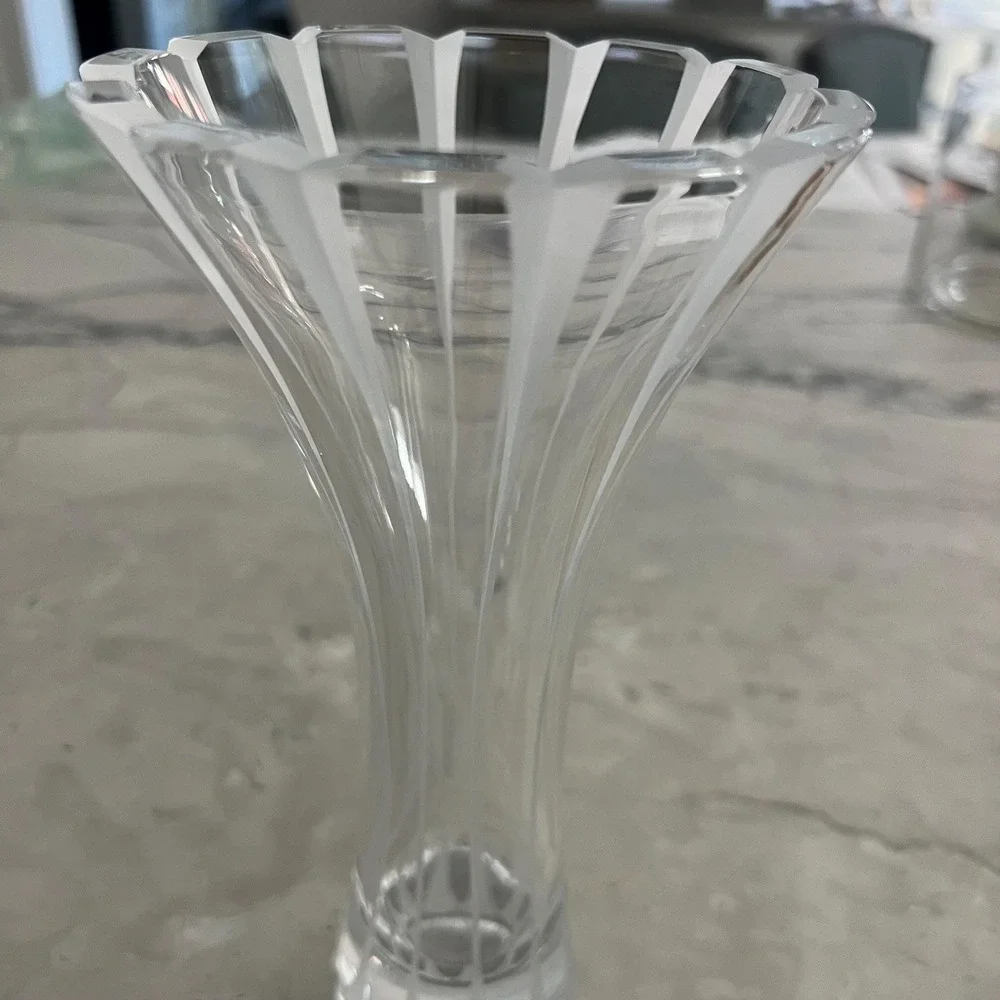 Fluted crystal vase - 9